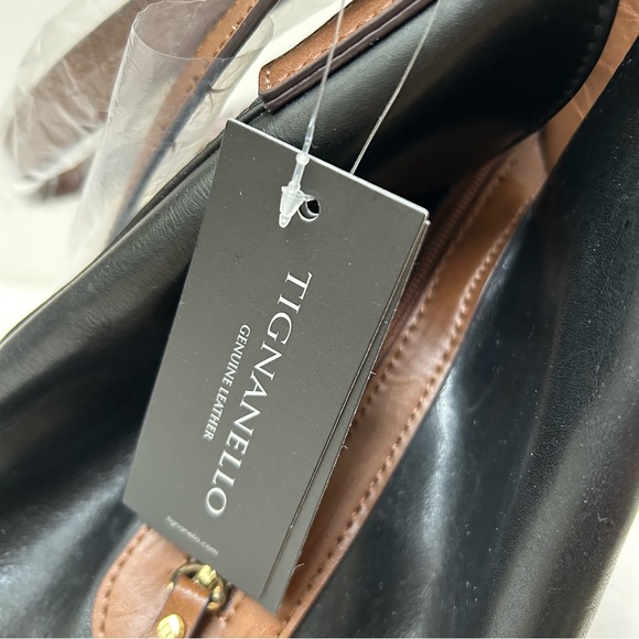 NWT Tignanello Leather Embossed Two-Toned Large Satchel. Comes with a dust bag. - Picture 13 of 15